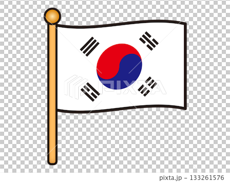 簡易韓國國旗圖示插畫素材 3 133261576