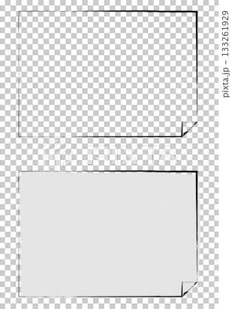 Rough line drawing paper, handwritten memo paper and curled corner frame background set 133261929
