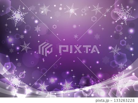 冬のキラキラクリスマス雪の結晶背景パープル 冬のキラキラクリスマス雪の結晶背景パープル 133263228