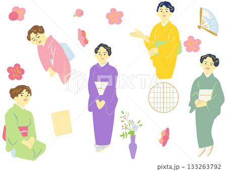 旅館・料亭の女将の和のおもてなし 着物の女性 インバウンド向け素材 旅館・料亭の女将の和のおもてなし 着物の女性 インバウンド向け素材 133263792