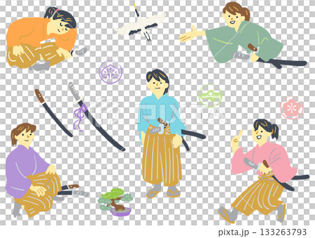 A young samurai with a sword: a symbol of Japanese culture for inbound tourists A young samurai with a sword: a symbol of Japanese culture for inbound tourists 133263793