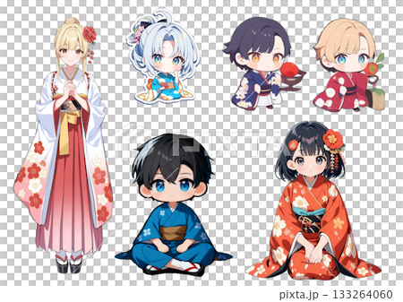 Kimono illustration set 133264060