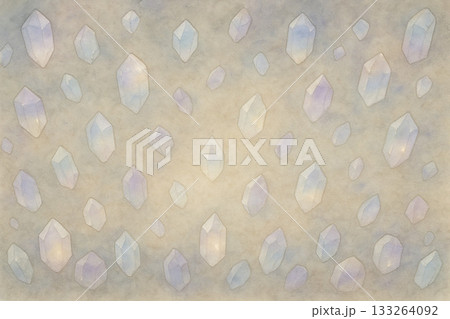 鉱物シリーズ：淡い光を帯びた鉱石の総柄パターン 133264092