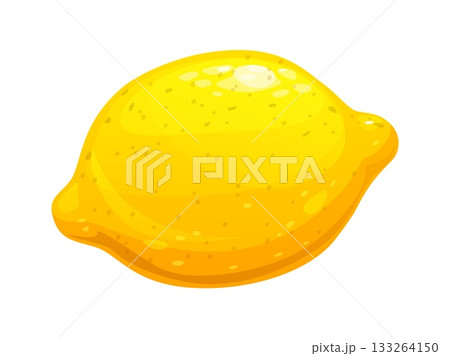 Lemonade and juice drink cartoon citrus, fresh whole lemon. Refreshing drink fresh fruit, summer vacation cocktail vector citrus. Tropical lemonade ingredient or natural juice beverage isolated lemon 133264150