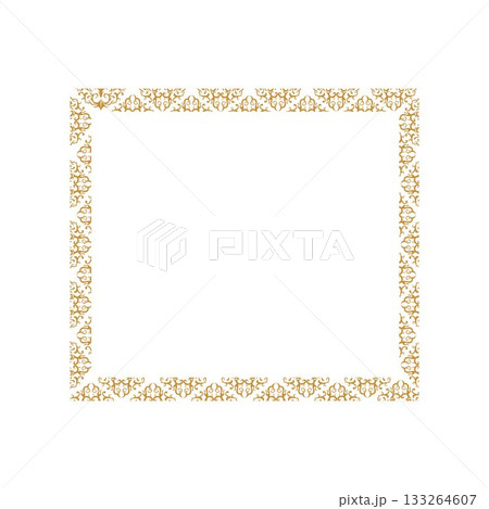 antique gold frame golden Golden Rectangle Certificate Border Pattern Line Photo Frame Islamic Wedding Invitation Background 133264607