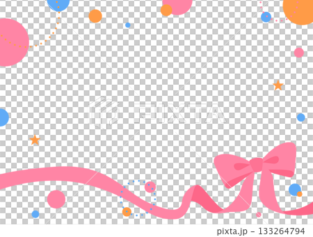 絲帶裝飾框，圓形物體，波普設計 133264794