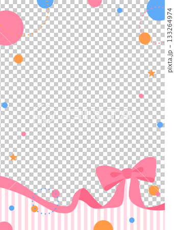 Ribbon decoration frame, circular object, pop design 133264974