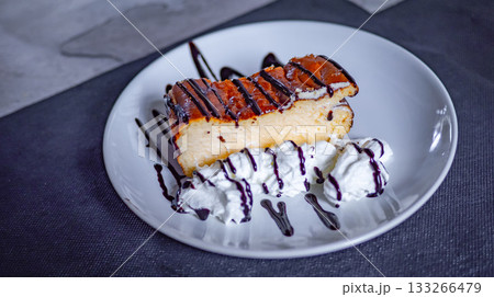 Cheesecake with Cream and Caramel, Spain 133266479