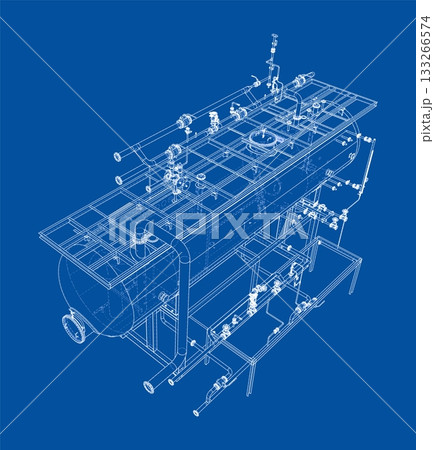 Industrial Equipment Blueprint. Vector Industrial Equipment Blueprint. Vector 133266574