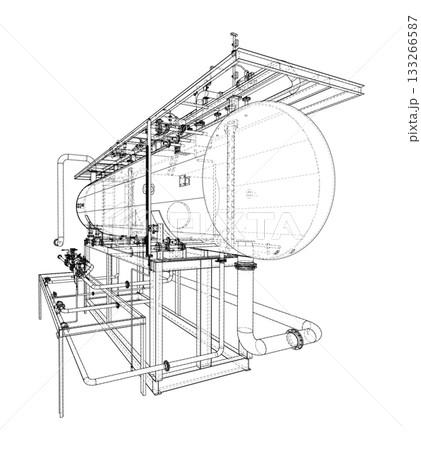 Industrial Equipment Blueprint. Vector 133266587