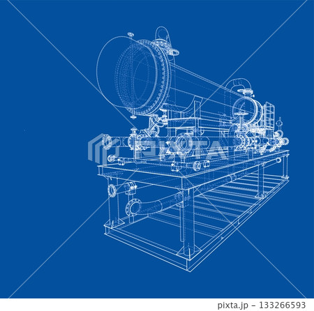 Industrial Equipment Blueprint. Vector Industrial Equipment Blueprint. Vector 133266593