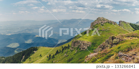 Panoramic Landscape with Tri Cuke Mountain Peak Panoramic Landscape with Tri Cuke Mountain Peak 133266841