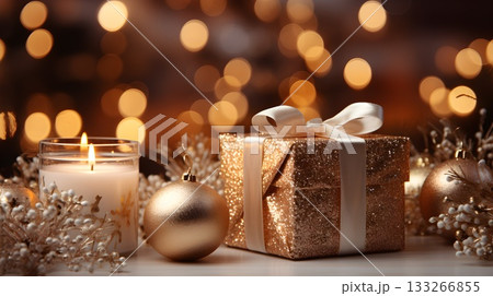 Gifts Christmas background. Template for design, banner. 133266855