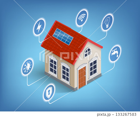 Miniature residential building. Service signs Miniature residential building. Service signs 133267583