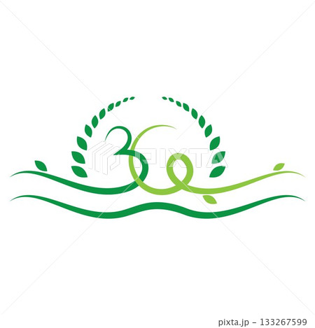 Green 3G text logo with leaves Green 3G text logo with leaves 133267599