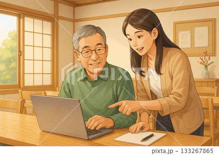 公民館でオンライン口座管理を学ぶ高齢者 公民館でオンライン口座管理を学ぶ高齢者 133267865