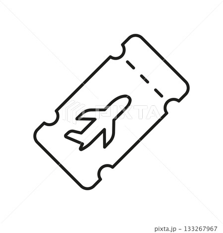 Airplane Ticket Line Icon. Air Travel, Flight Booking, And Airline Ticketing Outline Symbol. Travel And Tourism Concept. Editable Stroke. Isolated Vector Illustration Airplane Ticket Line Icon. Air Travel, Flight Booking, And Airline Ticketing Outline Symbol. Travel And Tourism Concept. Editable Stroke. Isolated Vector Illustration 133267967