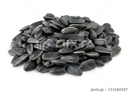 Sunflower seeds isolated on white background 133268387