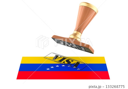 Venezuela visa stamp, seal. 3D rendering 133268775