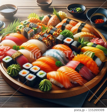 フォトジェニックフード！寿司桶おしゃれなカウンター！クリスマスやパティーで食べたい 133269309