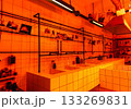 Laboratory room for tests in red 133269831