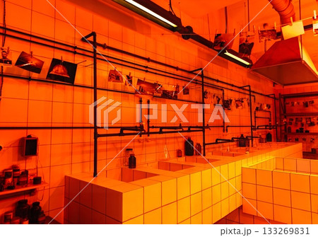 Laboratory room for tests in red Laboratory room for tests in red 133269831