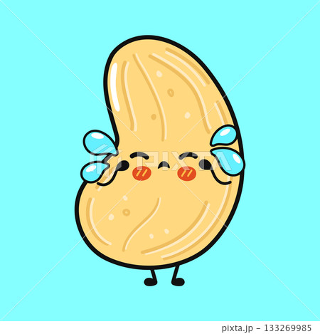 Cute crying cashew nut character cartoon design Cute crying cashew nut character cartoon design 133269985