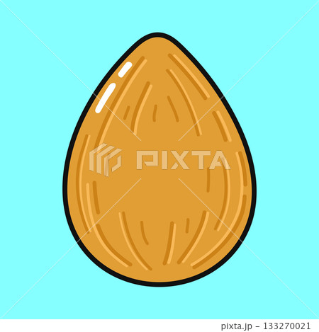 Almond nut health food icon flat design illustration 133270021