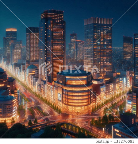 フォトジェニック夜景！日本大都市東京のキラキラ♪エモい秋冬の街並み 133270083