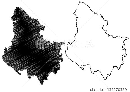 Rohrbach district (Republic of Austria or osterreich, Upper Austria or Oberosterreich state) map vector illustration, scribble sketch Bezirk Rohrbach map 133270529