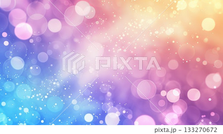 A colorful Christmas background with many small circles. The background is a mix of blue, purple, and pink 133270672