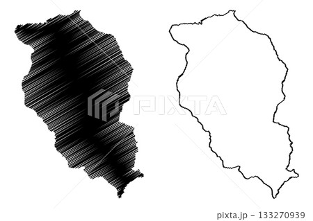 Wolfsberg district (Republic of Austria or osterreich, Carinthia or Karnten state) map vector illustration, scribble sketch Bezirk Wolfsberg map 133270939