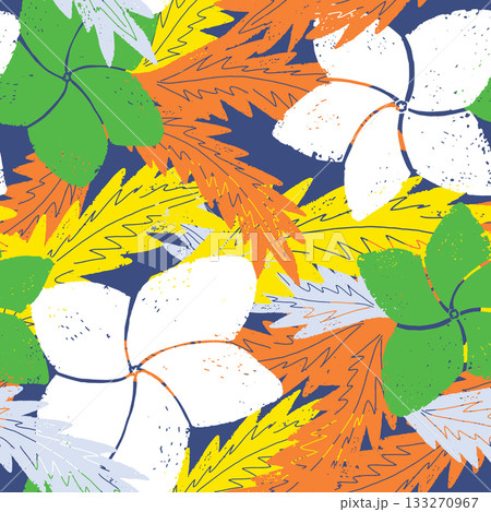 tropical black and white leaves with tropical plants tropical black and white leaves with tropical plants 133270967