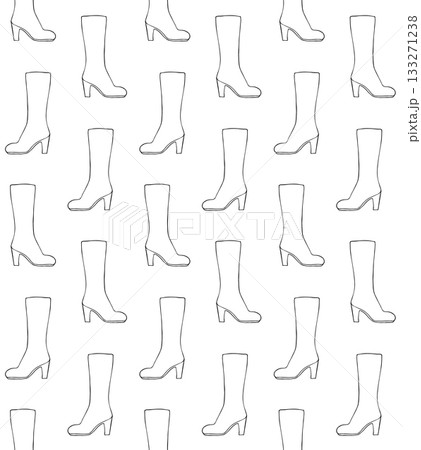 Vector seamless pattern of hand drawn high boot Vector seamless pattern of hand drawn high boot 133271238