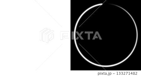 白いオープンネオンサークル(透明背景版・黒背景版) 白いオープンネオンサークル(透明背景版・黒背景版) 133271482