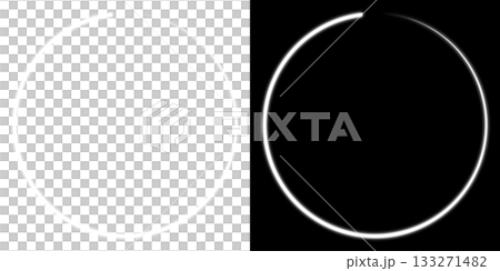 白いオープンネオンサークル(透明背景版・黒背景版) 白いオープンネオンサークル(透明背景版・黒背景版) 133271482