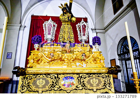 Image of Jesus of Nazareth during Holy Week in Alcala de Guadaira, Seville, Andalusia. 133271789