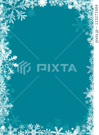 Abstract Christmas background. Winter frame with snowflakes over blue background. Not AI, vector illustration. Abstract Christmas background. Winter frame with snowflakes over blue background. Not AI, vector illustration. 133271984