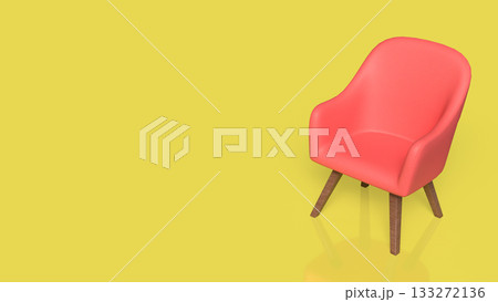 The Modern Minimalist Chair with Bright Color Contrast 3d rendering. The Modern Minimalist Chair with Bright Color Contrast 3d rendering. 133272136