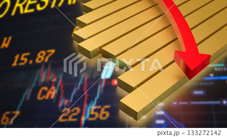 The Chart and arrow for Business concept 3d Rendering. 133272142