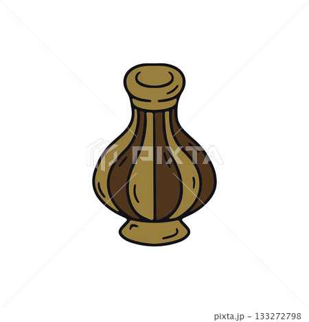 Hand drawn hygge doodle clay vase icon vector illustration. Cozy home decor line art 133272798