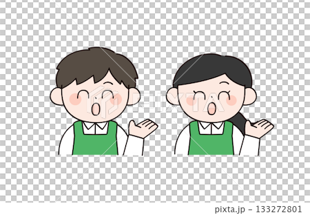 超市男女店員插圖 133272801