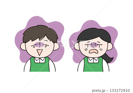 疲れているスーパーの店員イメージの男女イラスト 133272910