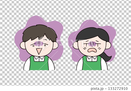 疲れているスーパーの店員イメージの男女イラスト 133272910