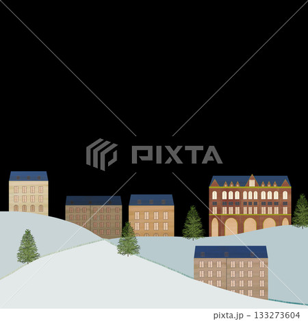 外国の街並み_黒背景_正方形 外国の街並み_黒背景_正方形 133273604