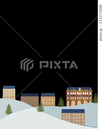 外国の街並み_黒背景_縦 外国の街並み_黒背景_縦 133273606