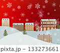 クリスマス外国の街並み_赤雪_横 133273661