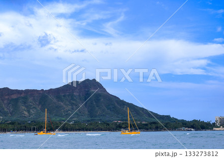 ハワイ　ハレクラニホテルからのダイヤモンドヘッド眺望 133273812