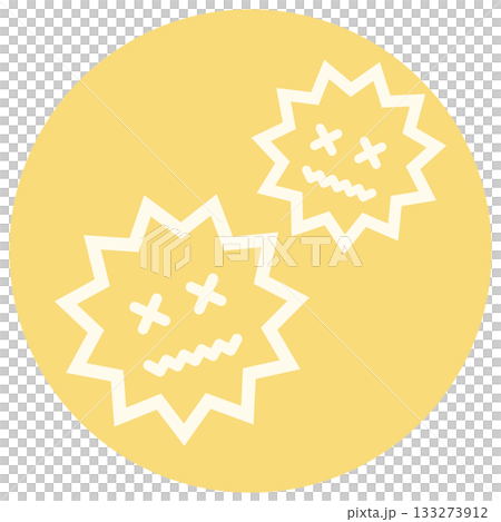 Weakened virus illustration yellow 133273912