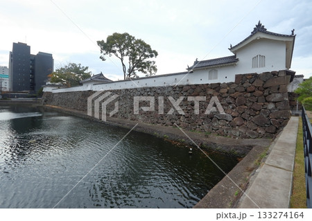 大分府内城の大手門横の城郭と犬走り 大分府内城の大手門横の城郭と犬走り 133274164